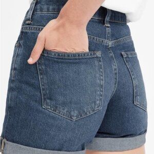 EVERLANE Mid Rise Relaxed Rolled Cuff Denim Short sz 24